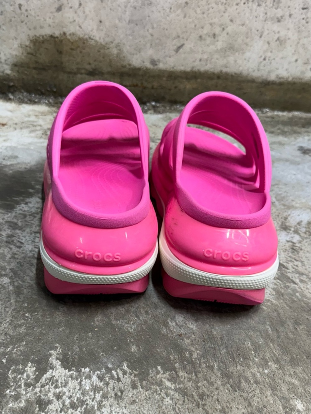 Crocs Mega Crush Triple Strap Platform Chunky Sandals Pink - Picture 6 of 8